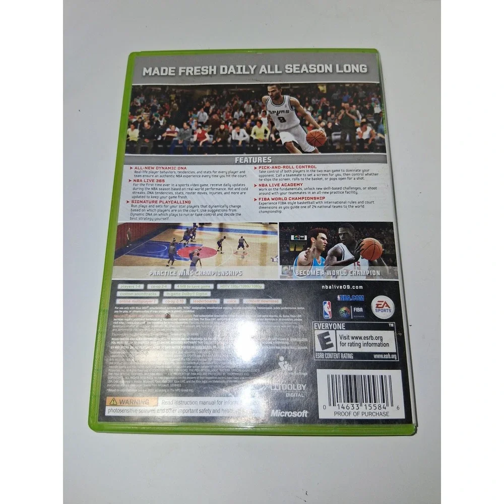 NBA Live 09 Basketball Video Game -‎ Microsoft Xbox 360 - Sports Game